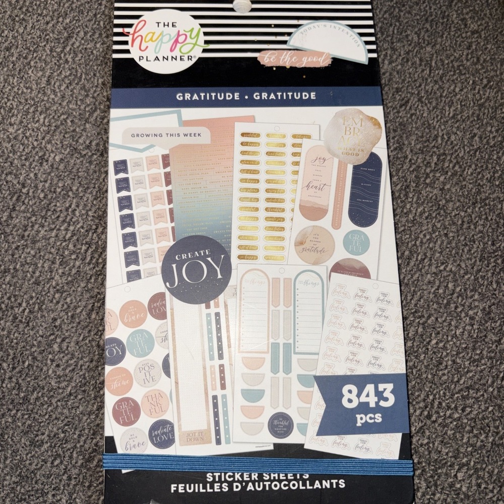 The Happy Planner Value Sticker Book Gratitude 843 Pieces Create Joy